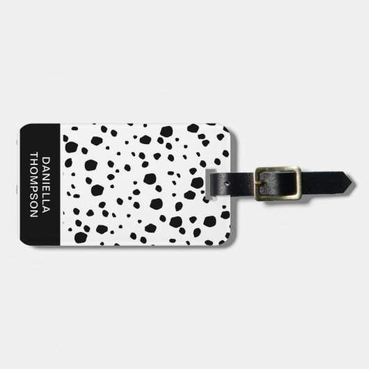 Chique Dalmatische Hond Print Patroon Avontuur Rei Bagagelabel (Voorkant horizontaal)