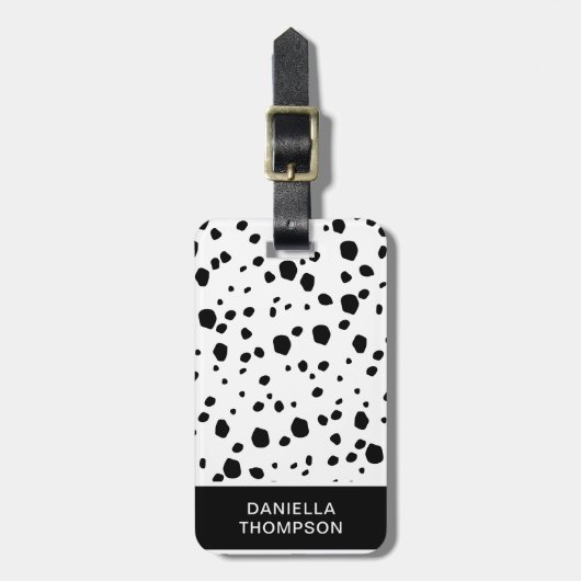 Chique Dalmatische Hond Print Patroon Avontuur Rei Bagagelabel (Voorkant verticaal)