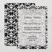 Chique Damask bruiloft Kaart (Voorkant / Achterkant)