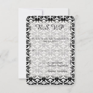 Chique Damask Bruiloft RSVP