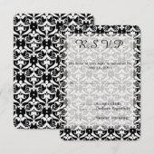 Chique Damask Bruiloft RSVP Kaartje (Voorkant / Achterkant)