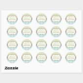Chique Damask & Stripe Baby shower Favor Sticker (Vel)