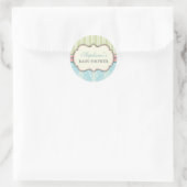Chique Damask & Stripe Baby shower Favor Sticker (Tas)