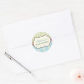 Chique Damask & Stripe Baby shower Favor Sticker (Envelop)