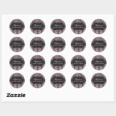 Chique Damask & Stripe Baby shower Favor Sticker (Vel)