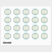 Chique Damask & Stripe Baby shower Favor Sticker (Vel)