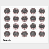 Chique Damask & Stripe Baby shower Favor Sticker (Vel)