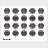 Chique Damask & Stripe Vrijgezellenfeest Favor Sti Ronde Sticker (Vel)