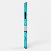Chique Dames Monogram Turquoise Patroon Case-Mate iPhone Case (Achterkant/rechts)