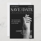 Chique Dark Mode Tijdschrift Bruiloft Save The Date (Voorkant)