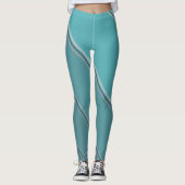 Chique Deep Space onder Eggshell Blue Banded Print Leggings (Voorkant)
