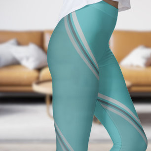 Chique Deep Space onder Eggshell Blue Banded Print Leggings