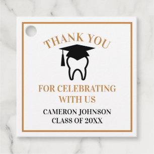 Chique Dental School Custom Gold Graduation Party Bedankjes Labels