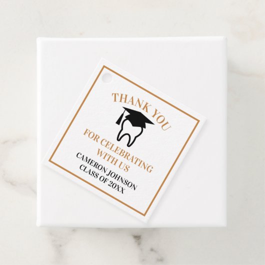 Chique Dental School Custom Gold Graduation Party Bedankjes Labels (In situ)