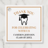 Chique Dental School Custom Gold Graduation Party Bedankjes Labels (Voorkant)