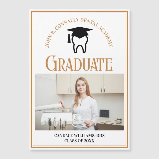 Chique Dental School Foto Aangepaste Afstuderen Ma (Voorkant)