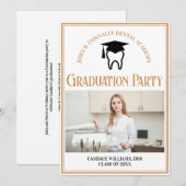 Chique Dental School Foto Custom Graduation Party Kaart (Voorkant / Achterkant)