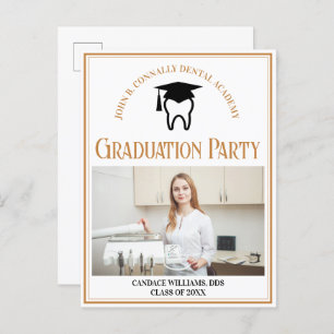 Chique Dental School Foto Custom Graduation Party Uitnodiging Briefkaart