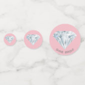 Chique diamant edelstenen op lichte roze gouden ta confetti (Achterkanten)
