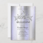 Chique diamanten Kroon Violet Metallic Quinceañera Kaart (Voorkant)