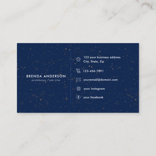 Chique Diamond Blue Agaat Initiaal B Letter Monogr Visitekaartje (Achterkant)