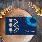 Chique Diamond Blue Agaat Initiaal B Letter Monogr Visitekaartje