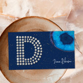 Chique Diamond Blue Agaat Initiaal D Letter Monogr Visitekaartje