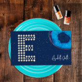 Chique Diamond Blue Agaat Initiaal E Letter Monogr Visitekaartje