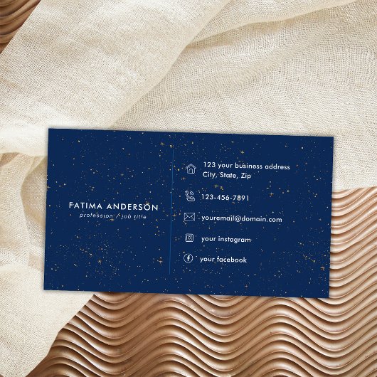 Chique Diamond Blue Agaat Initiaal F Letter Monogr Visitekaartje