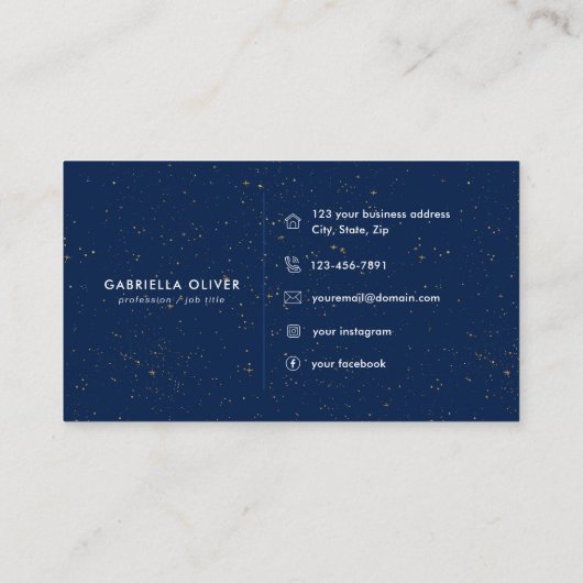 Chique Diamond Blue Agaat Initiaal G Letter Monogr Visitekaartje (Achterkant)