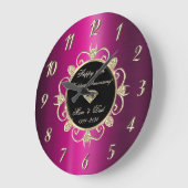 Chique Diamonds Paarse 50e bruiloft Jubileum Grote Klok (Hoek)