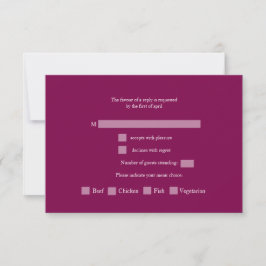 Chique dieproze botanische trouwreactiekaart RSVP kaartje