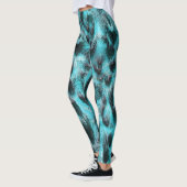 Chique dierenprint in blauw - veren design leggings (Links)