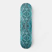 Chique dierenprint in blauw - veren design persoonlijk skateboard (Voorkant)