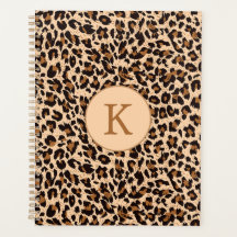 Chique dierlijke print bruin patroon monogram