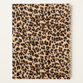 Chique dierlijke print bruin patroon monogram planner (Achterkant)