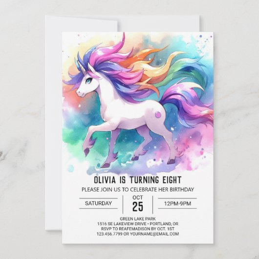 Chique digitale paard verjaardag kaart (Voorkant)