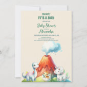 Chique dinosaurus Boy Baby shower groen Kaart (Voorkant)