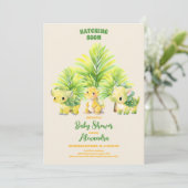 Chique dinosaurus Boy Baby shower groen Kaart (Staand voorkant)