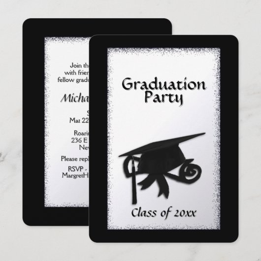 Chique diploma uitreikingsfeest uitnodiging (Voorkant / Achterkant)