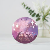 Chique Disco Ball Bruiloft Roze Glitter Save the D Kaart (Staand voorkant)