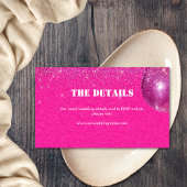 Chique Disco Balls Hot Roze Bruiloft Details Websi Informatiekaartje