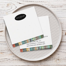 Chique displaykaart voor oorstikkers met logo vierkante visitekaartjes