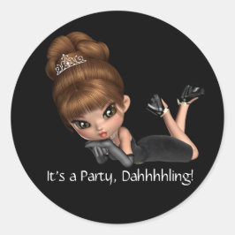 Chique Diva Feeststickers Ronde Sticker