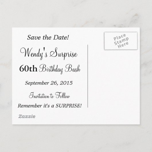 Chique Diva Meisjesfeestje | Save the Date | Paars Aankondigingskaart (Achterkant)