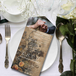 Chique donker  bloemperzik Roos Website Foto All In One Uitnodiging