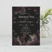 Chique donker bordeaux bloemen Lijst pensioen Kaart (Staand voorkant)