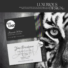 Chique donker en lichtgrijs kleurrijke strepen toe visitekaartje