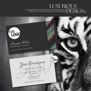 Chique donker en lichtgrijs kleurrijke strepen toe visitekaartje