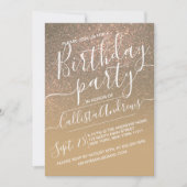 Chique donker goud sparkly glitter ombre verjaarda kaart (Voorkant)